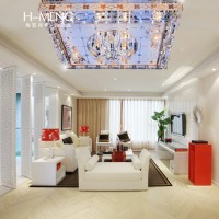 现代简约LED客厅灯水晶吸顶灯时尚创意长方形灯具灯饰