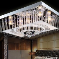 客厅灯现代简约LED吸顶灯具创意卧室灯餐厅灯饰长方形水晶灯